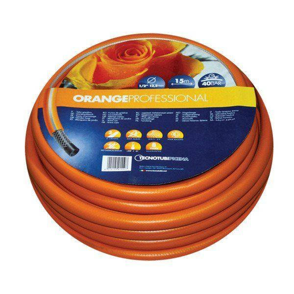 Шланг садовий Tecnotubi Orange Professional для поливу діаметр 5/8 дюйма, довжина 25 м П